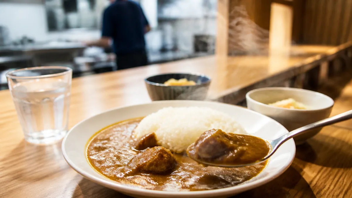 カウンター11席だけのカレースタンドは、何分で出られるのかの解説画像