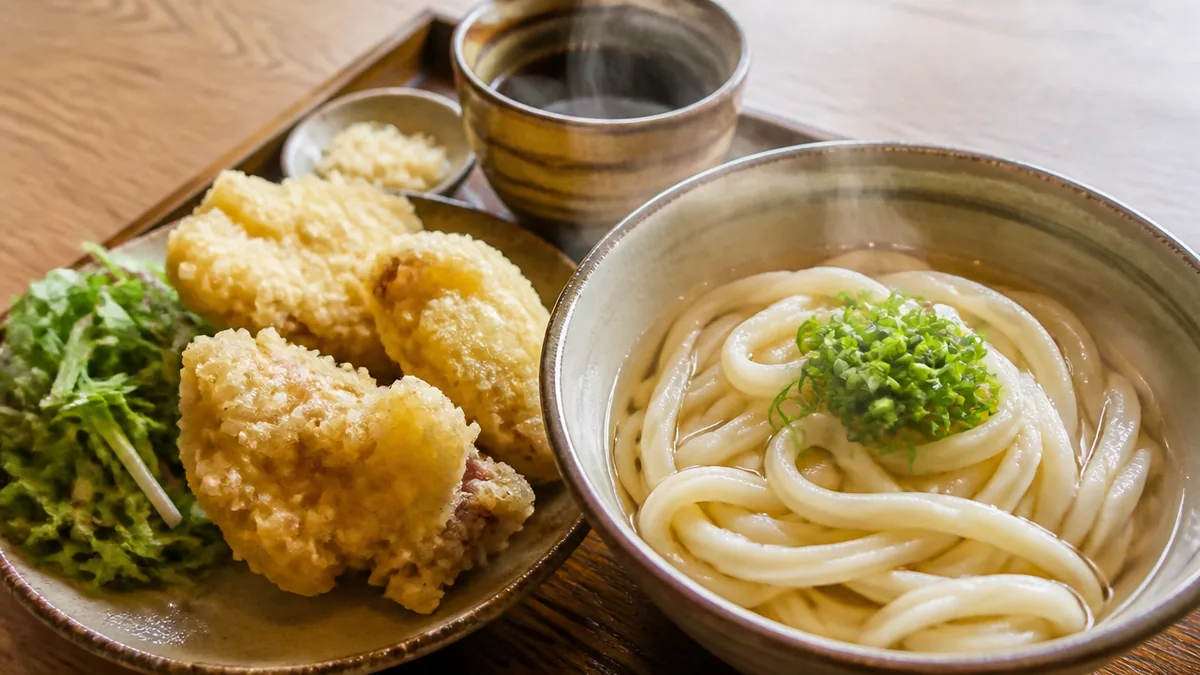 950円で手打うどんと鶏天が同時に来る店がありますの解説画像