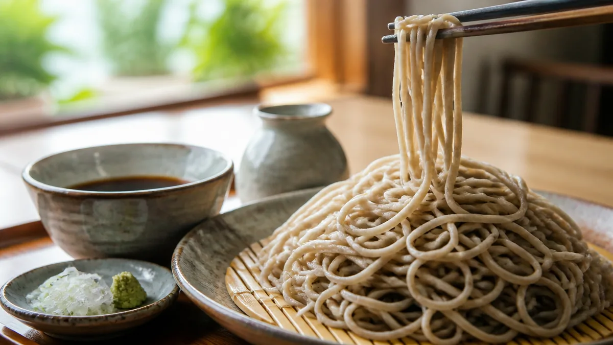 福井県産の粉を3種類配合した蕎麦を、昼に手繰るの解説画像