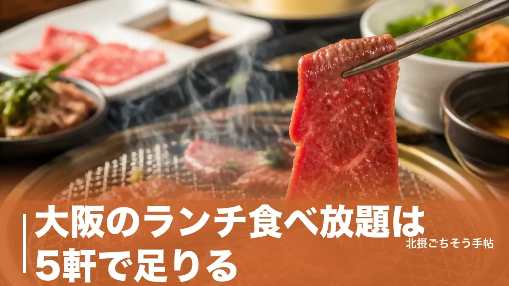 大阪のランチ食べ放題は5軒で足りる｜時間無制限の焼肉から550円のサラダバーまで価格順にのアイキャッチ画像