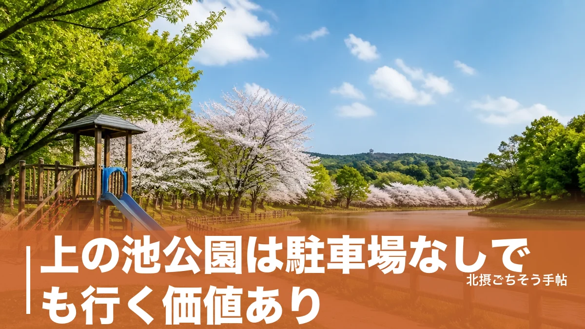 上の池公園は駐車場なしでも行く価値あり｜2.75ヘクタールの池と遊具を無料で満喫のアイキャッチ画像