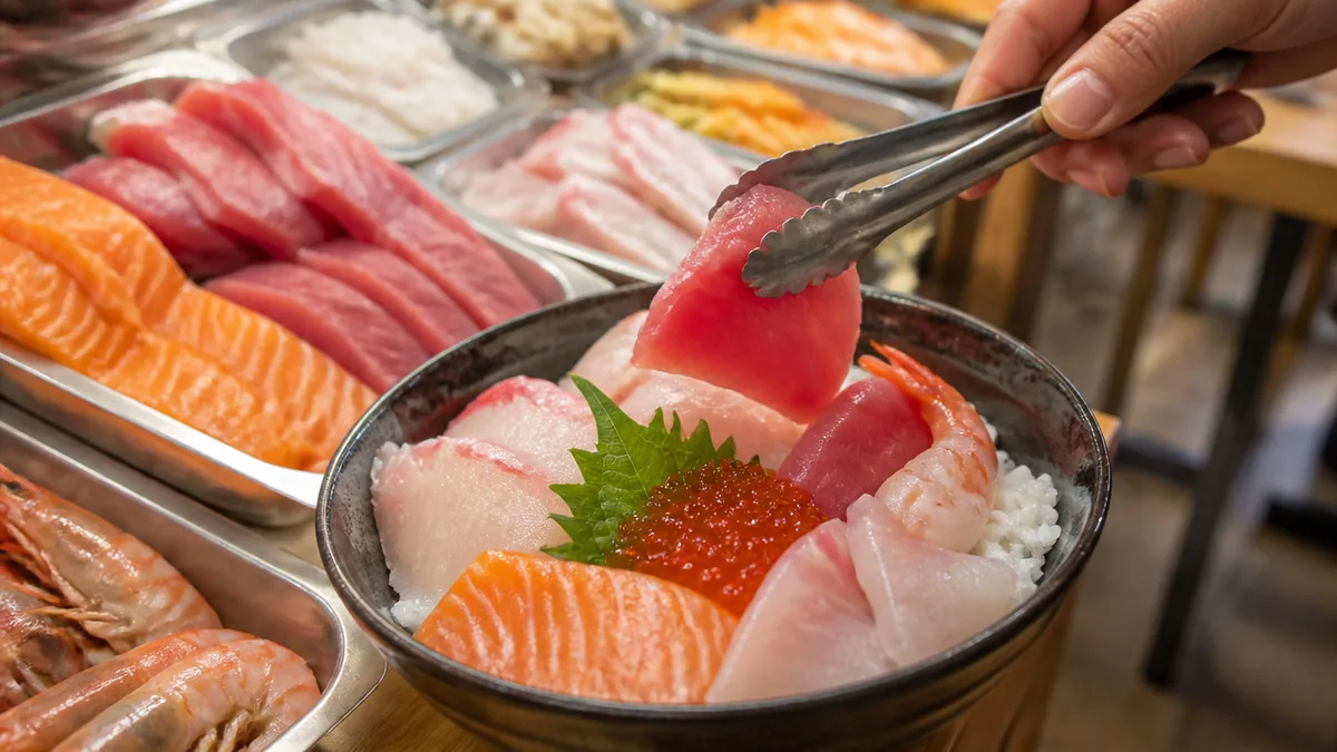 刺身を好きなだけ盛って自分の丼を作る一軒の解説画像