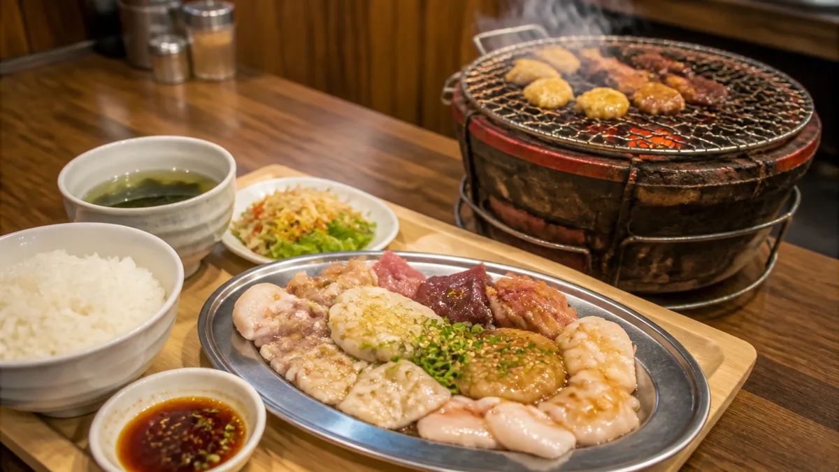 昼は精肉店、夜だけ七輪が並ぶ高槻駅西口の一軒の解説画像