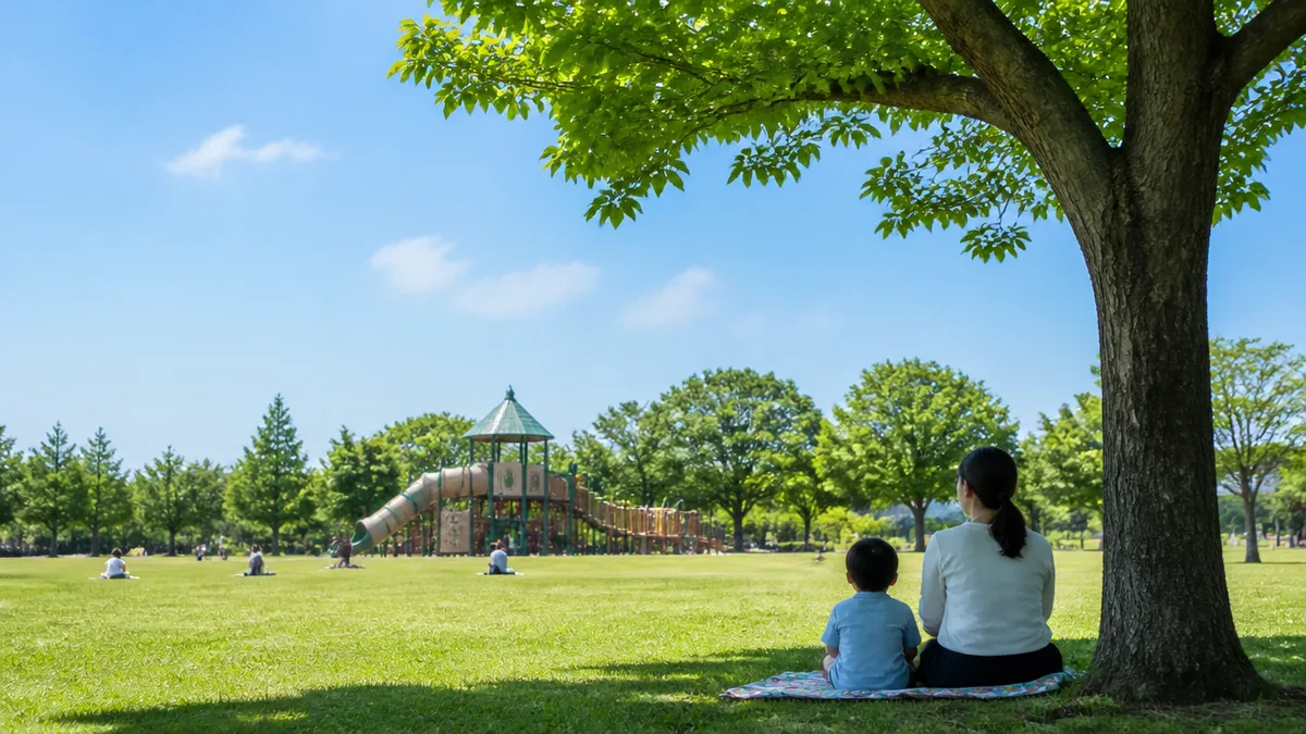 岩倉公園はどんな場所？ビール工場の跡地に生まれた約12ヘクタールの広場の解説画像