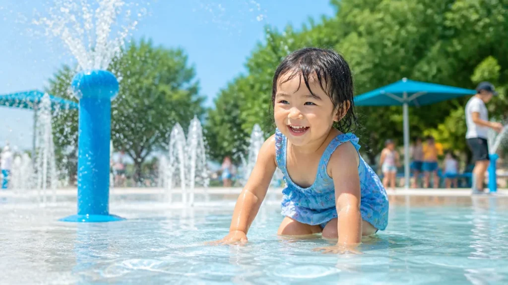 水遊び場は北摂周辺7選を年齢で選ぶ｜無料の乳幼児向けから1周250mの流水プールまでのアイキャッチ画像