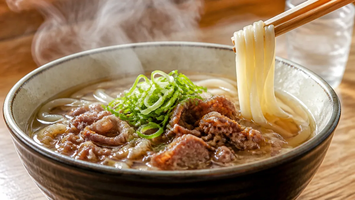 肉うどんの丸十は蛍池駅から徒歩1分｜660円の黒毛和牛うどんと夜だけの一品までのアイキャッチ画像